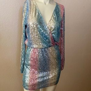 Fashion Nova Glitter Sequence Dress